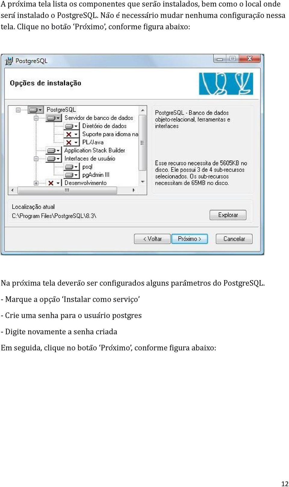 Clique no botaso EPromximo, conforme figura abaixo: Na promxima tela deveraso ser configurados alguns parametros do