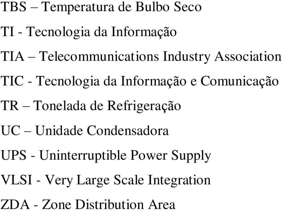 Comunicação TR Tonelada de Refrigeração UC Unidade Condensadora UPS -