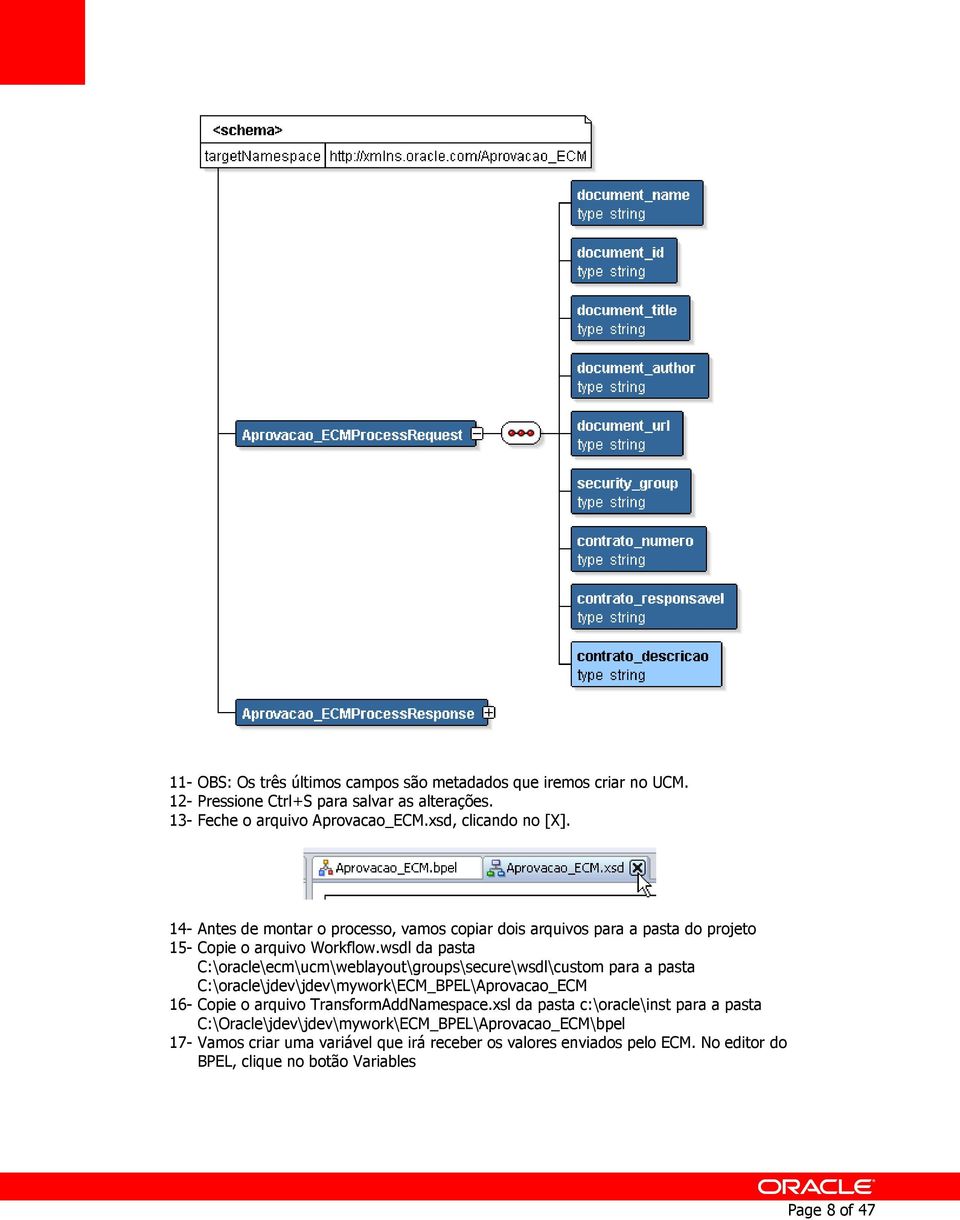 wsdl da pasta C:\oracle\ecm\ucm\weblayout\groups\secure\wsdl\custom para a pasta C:\oracle\jdev\jdev\mywork\ECM_BPEL\Aprovacao_ECM 16- Copie o arquivo