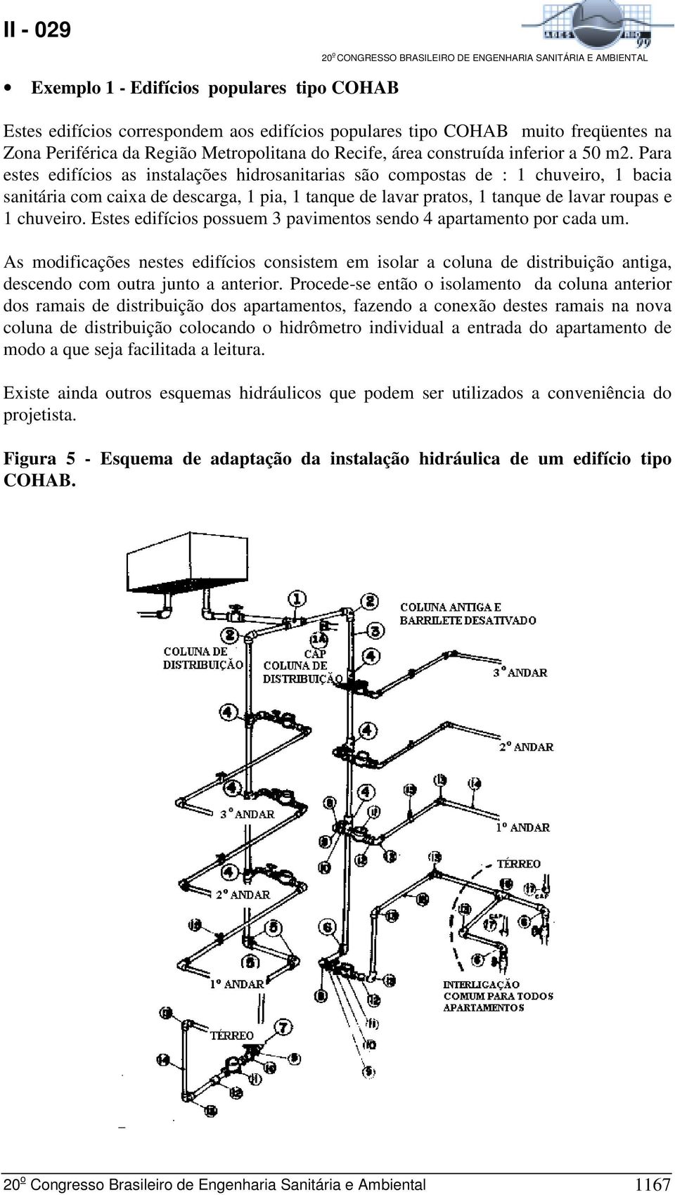 Para estes edifícios as instalações hidrosanitarias são compostas de : 1 chuveiro, 1 bacia sanitária com caixa de descarga, 1 pia, 1 tanque de lavar pratos, 1 tanque de lavar roupas e 1 chuveiro.