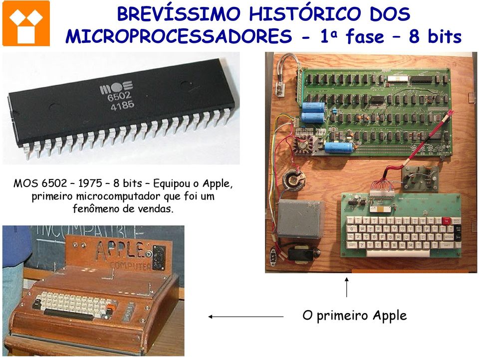 6502 1975 8 bits Equipou o Apple, primeiro