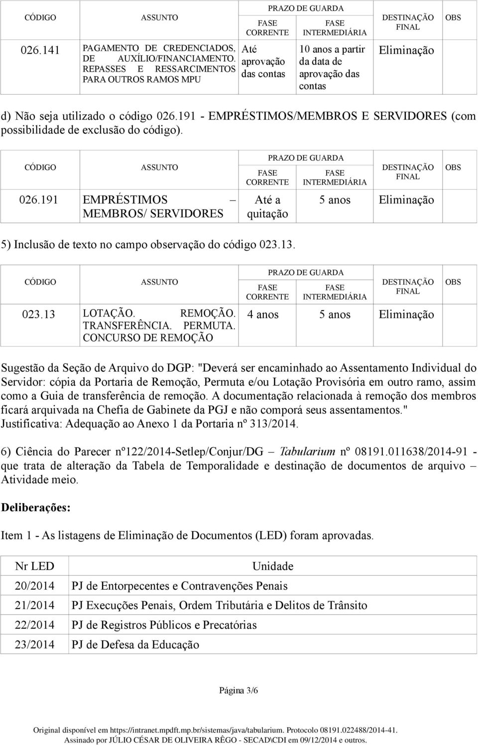 191 - EMPRÉSTIMOS/MEMBROS E SERVIDORES (com possibilidade de exclusão do código). 026.