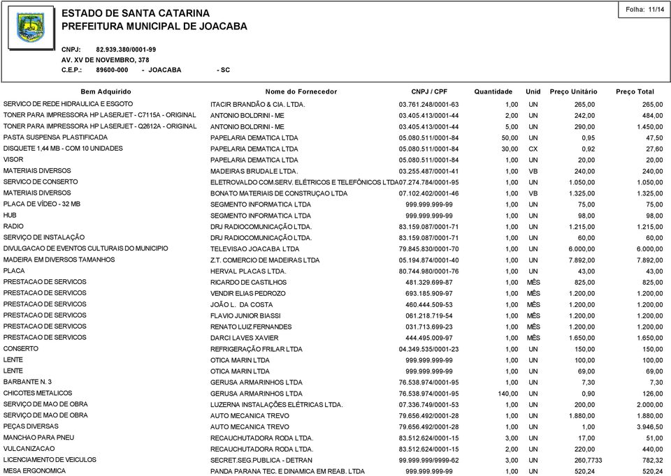 SERVICOS PRESTACAO DE SERVICOS PRESTACAO DE SERVICOS PRESTACAO DE SERVICOS PRESTACAO DE SERVICOS PRESTACAO DE SERVICOS CONSERTO LENTE LENTE BARBANTE N.