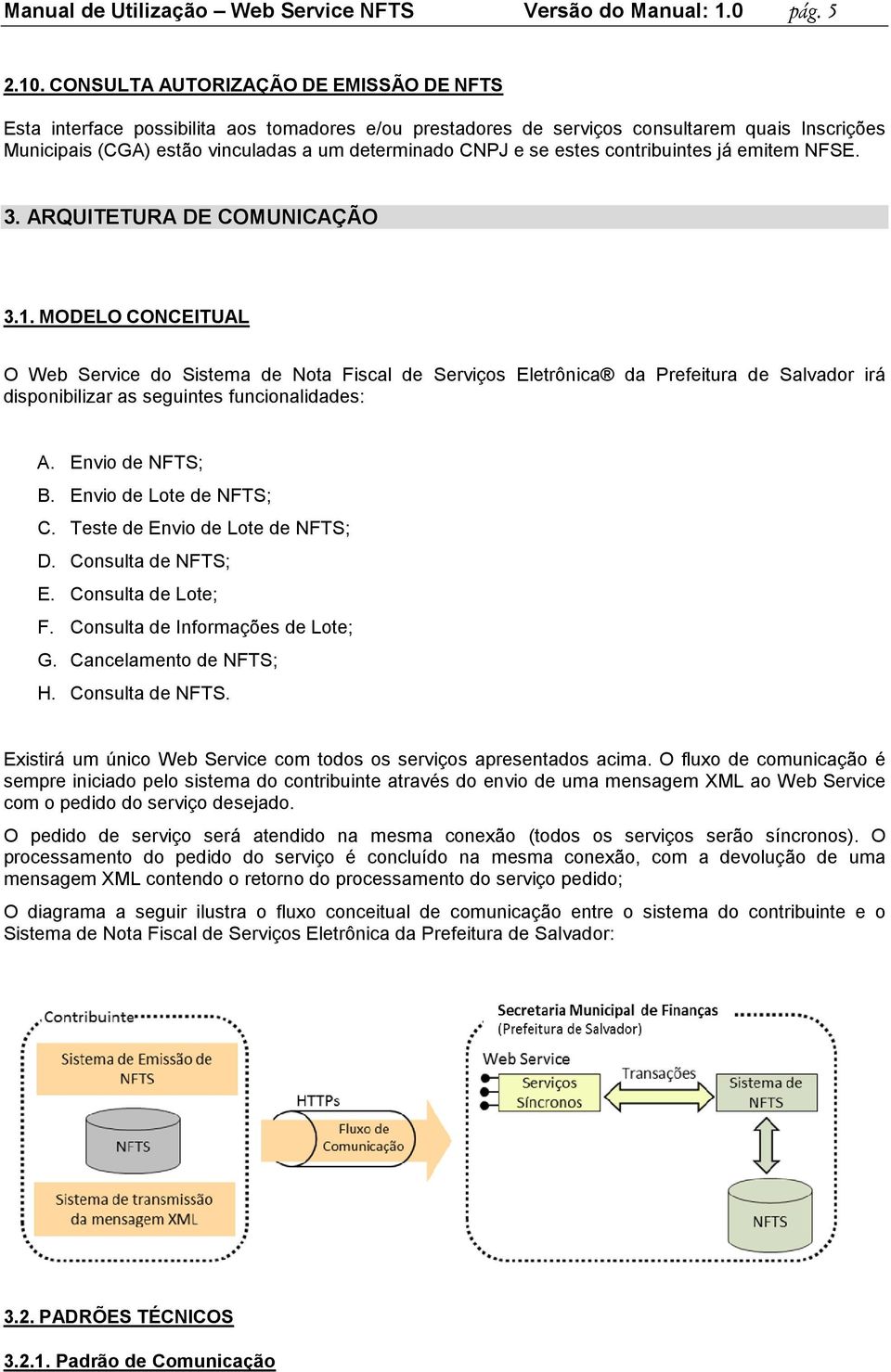 estes contribuintes já emitem NFSE. 3. ARQUITETURA DE COMUNICAÇÃO 3.1.