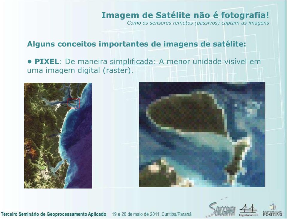 Alguns conceitos importantes de imagens de satélite: