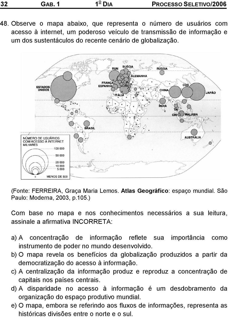 (Fonte: FERREIRA, Graça Maria Lemos. Atlas Geográfico: espaço mundial. São Paulo: Moderna, 2003, p.105.