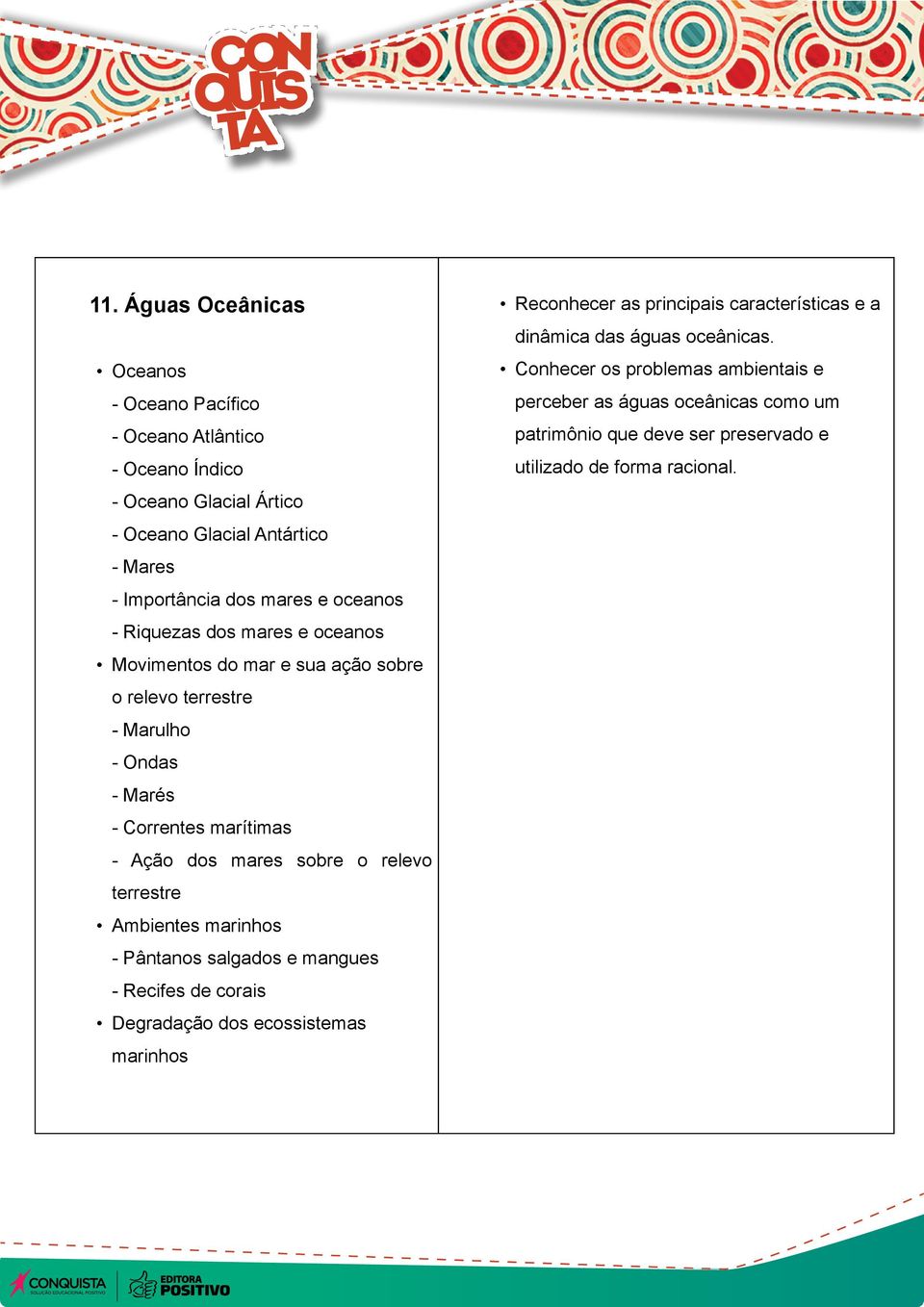 relevo terrestre Ambientes marinhos - Pântanos salgados e mangues - Recifes de corais Degradação dos ecossistemas marinhos Reconhecer as principais características e