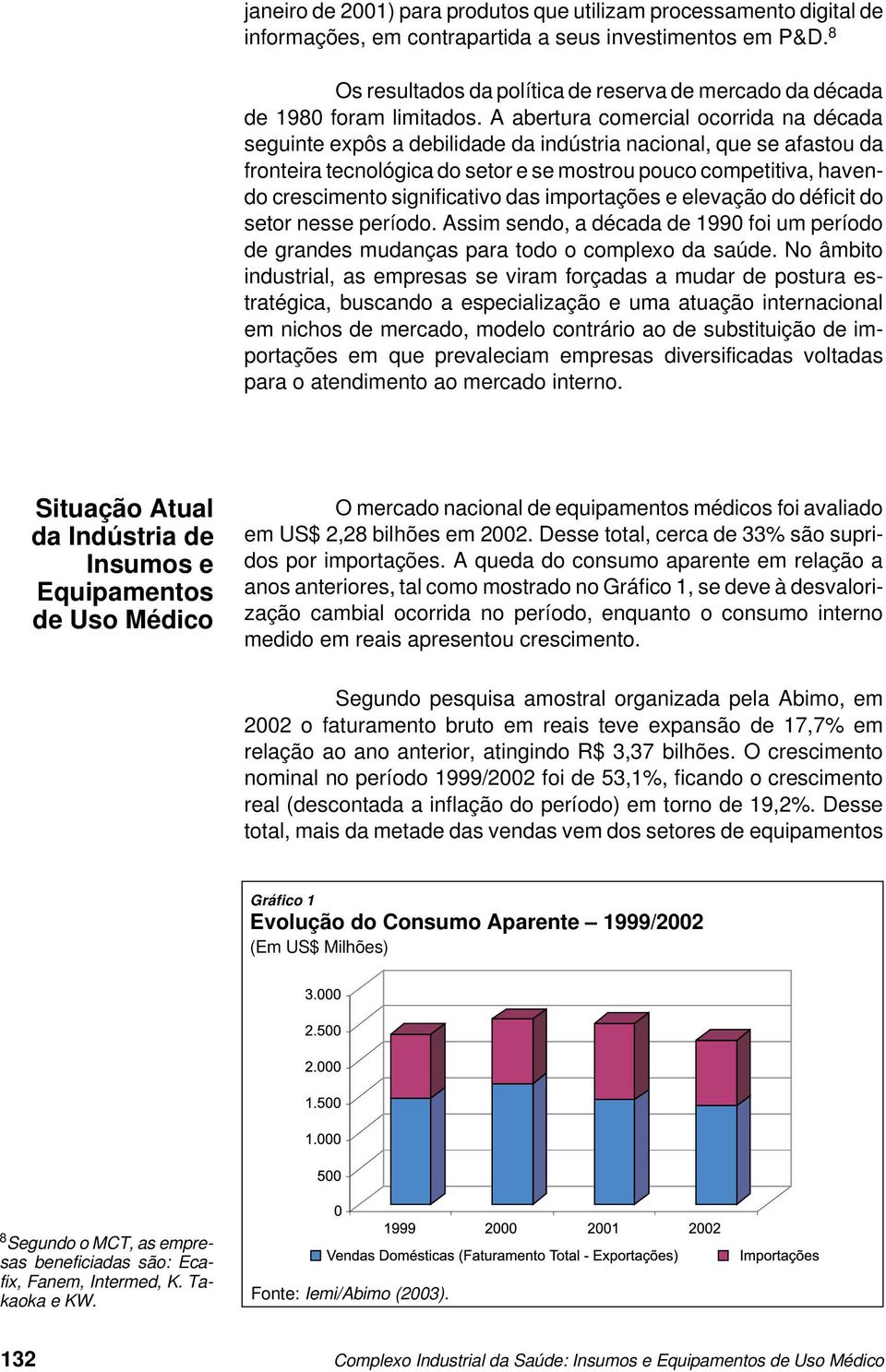 A abertura comercial ocorrida na década seguinte expôs a debilidade da indústria nacional, que se afastou da fronteira tecnológica do setor e se mostrou pouco competitiva, havendo crescimento