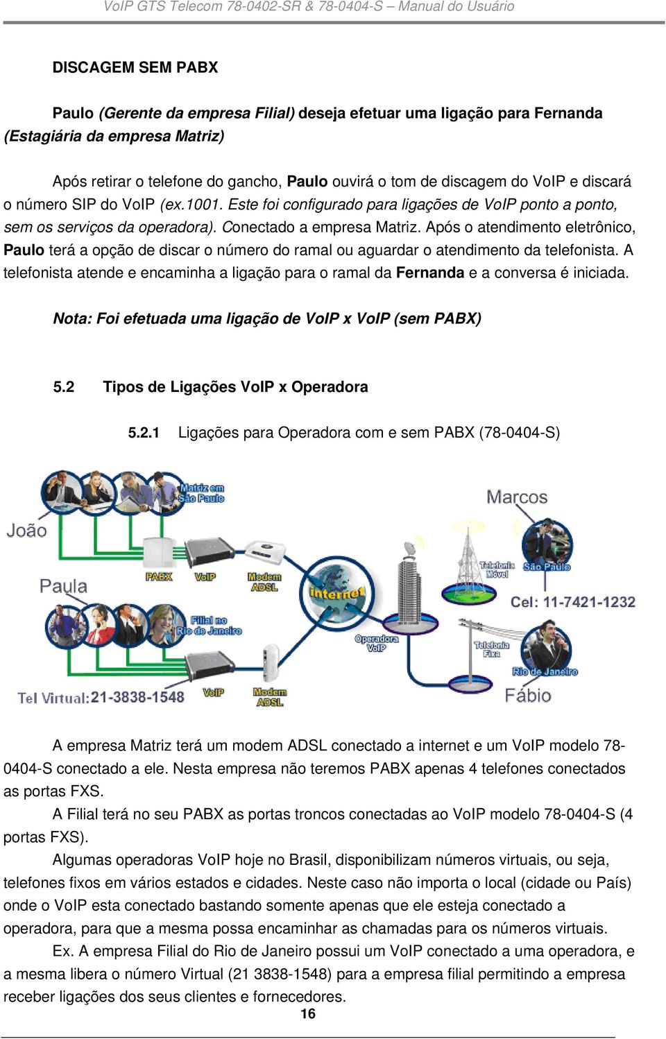 Após o atendimento eletrônico, Paulo terá a opção de discar o número do ramal ou aguardar o atendimento da telefonista.