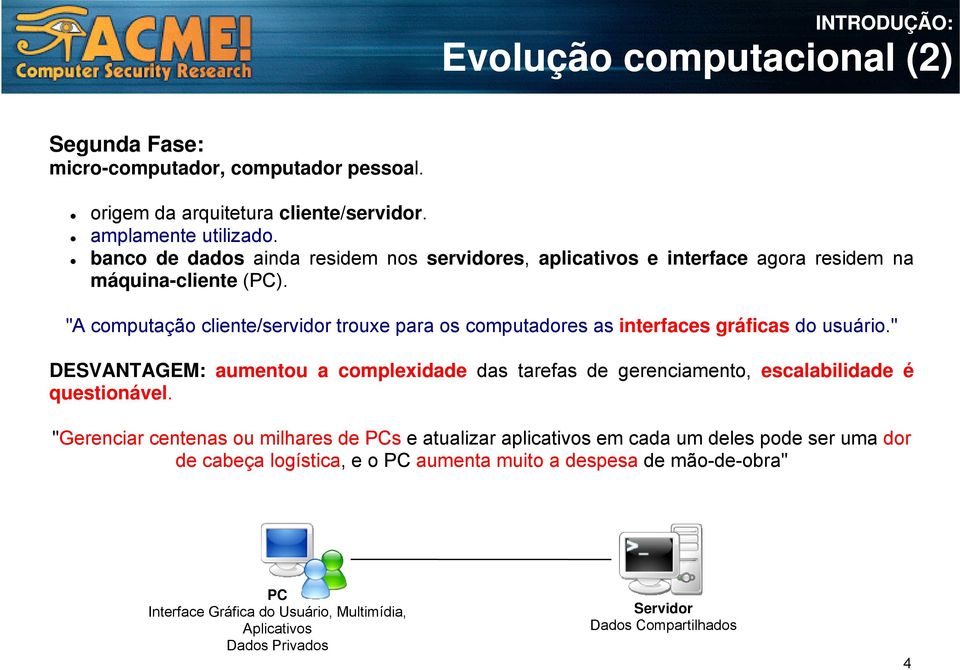 "A computação cliente/servidor id trouxe para os computadores as interfaces gráficas do usuário.