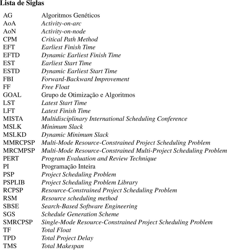 Algoritmos Latest Start Time Latest Finish Time Multidisciplinary International Scheduling Conference Minimum Slack Dynamic Minimum Slack Multi-Mode Resource-Constrained Project Scheduling Problem