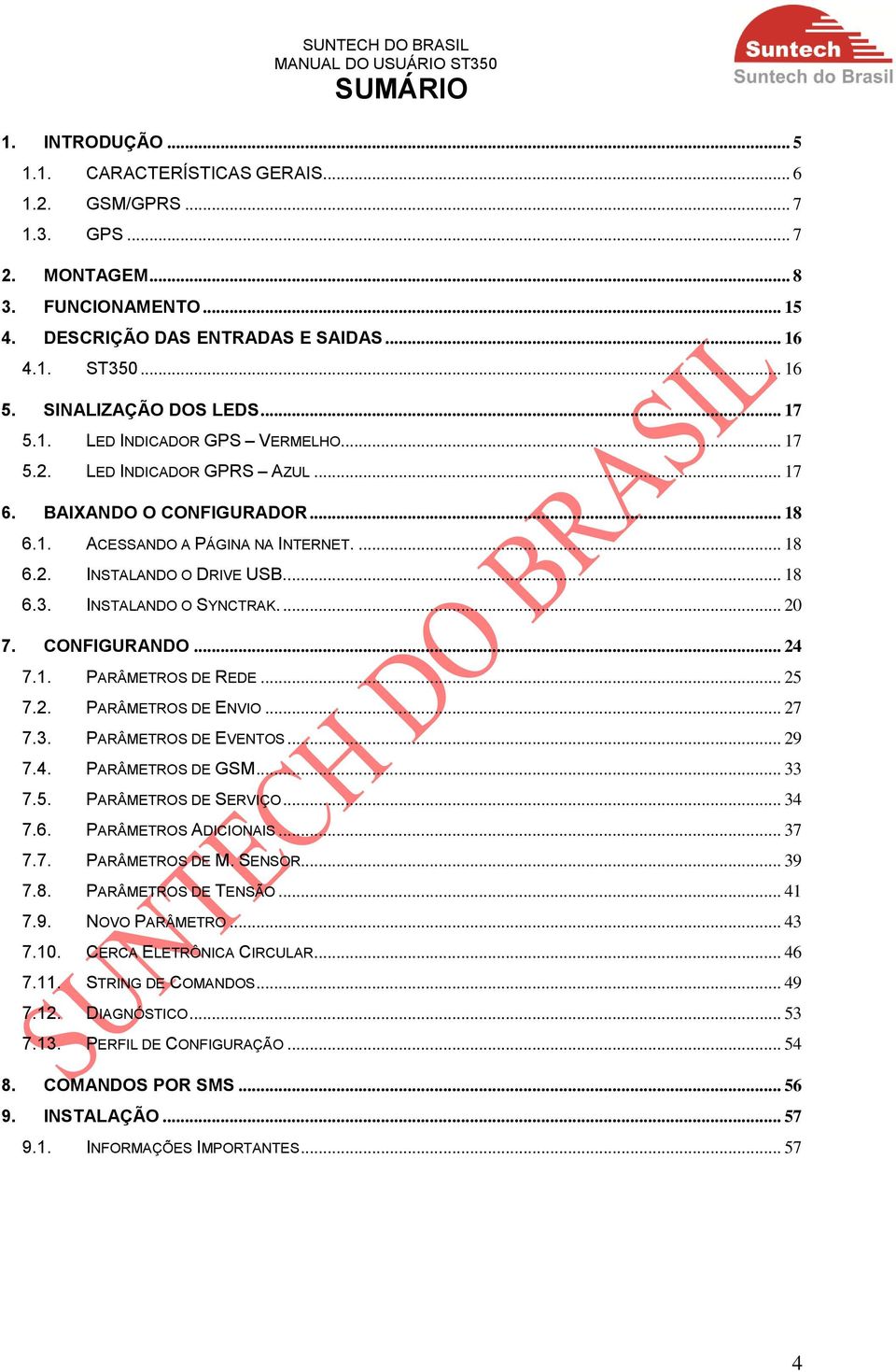 ... 18 6.3. INSTALANDO O SYNCTRAK.... 20 7. CONFIGURANDO... 24 7.1. PARÂMETROS DE REDE... 25 7.2. PARÂMETROS DE ENVIO... 27 7.3. PARÂMETROS DE EVENTOS... 29 7.4. PARÂMETROS DE GSM... 33 7.5. PARÂMETROS DE SERVIÇO.