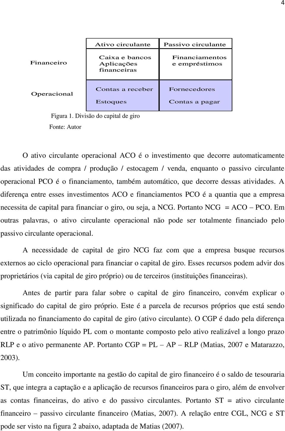 circulante operacional PCO é o financiamento, também automático, que decorre dessas atividades.