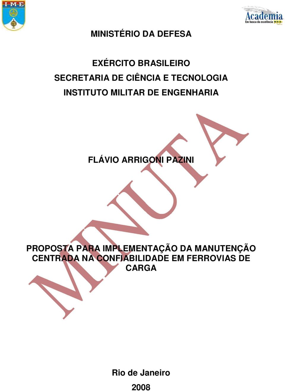 ARRIGONI PAZINI PROPOSTA PARA IMPLEMENTAÇÃO DA MANUTENÇÃO