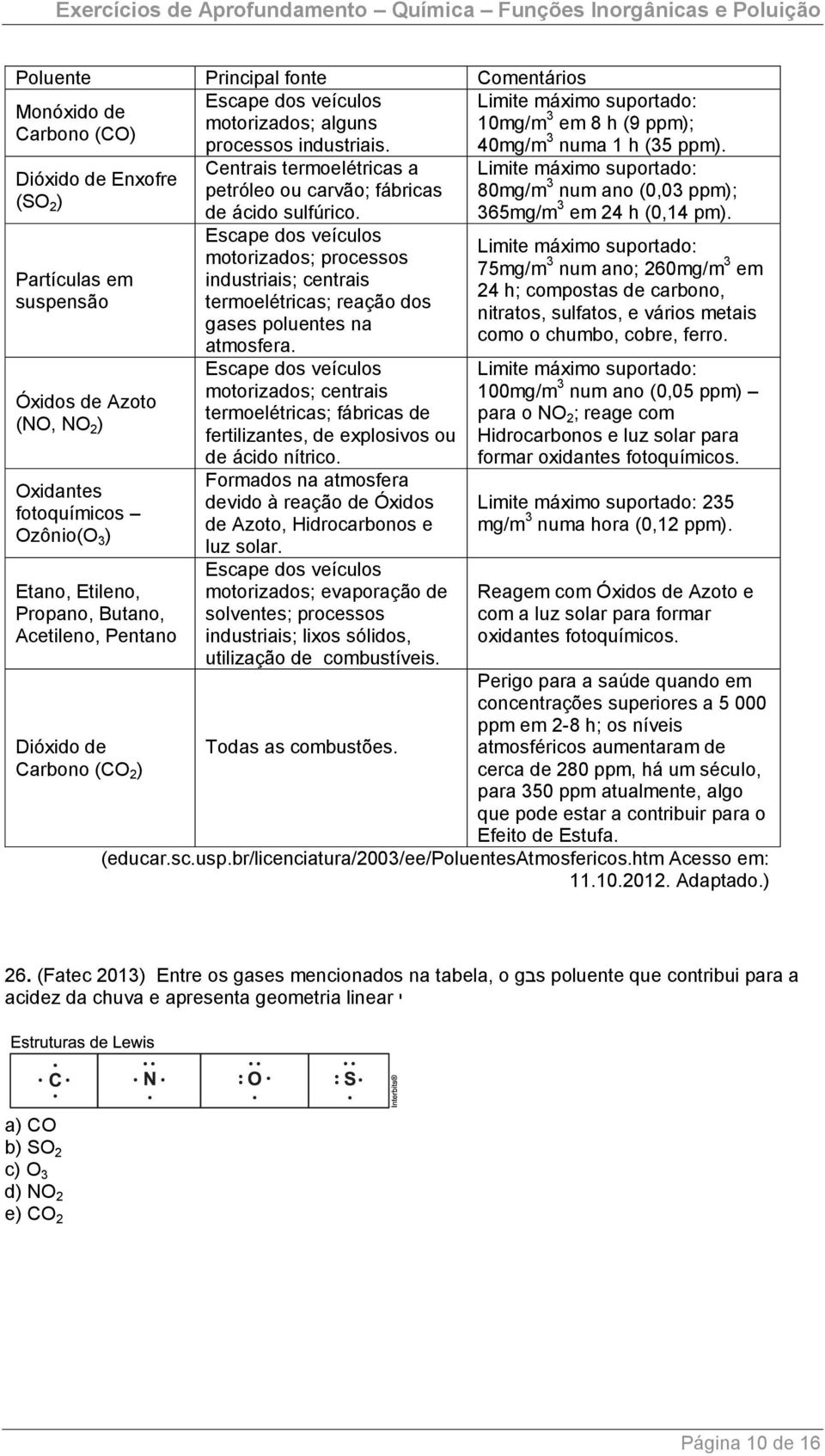 Centrais termoelétricas a petróleo ou carvão; fábricas de ácido sulfúrico. Escape dos veículos motorizados; processos industriais; centrais termoelétricas; reação dos gases poluentes na atmosfera.