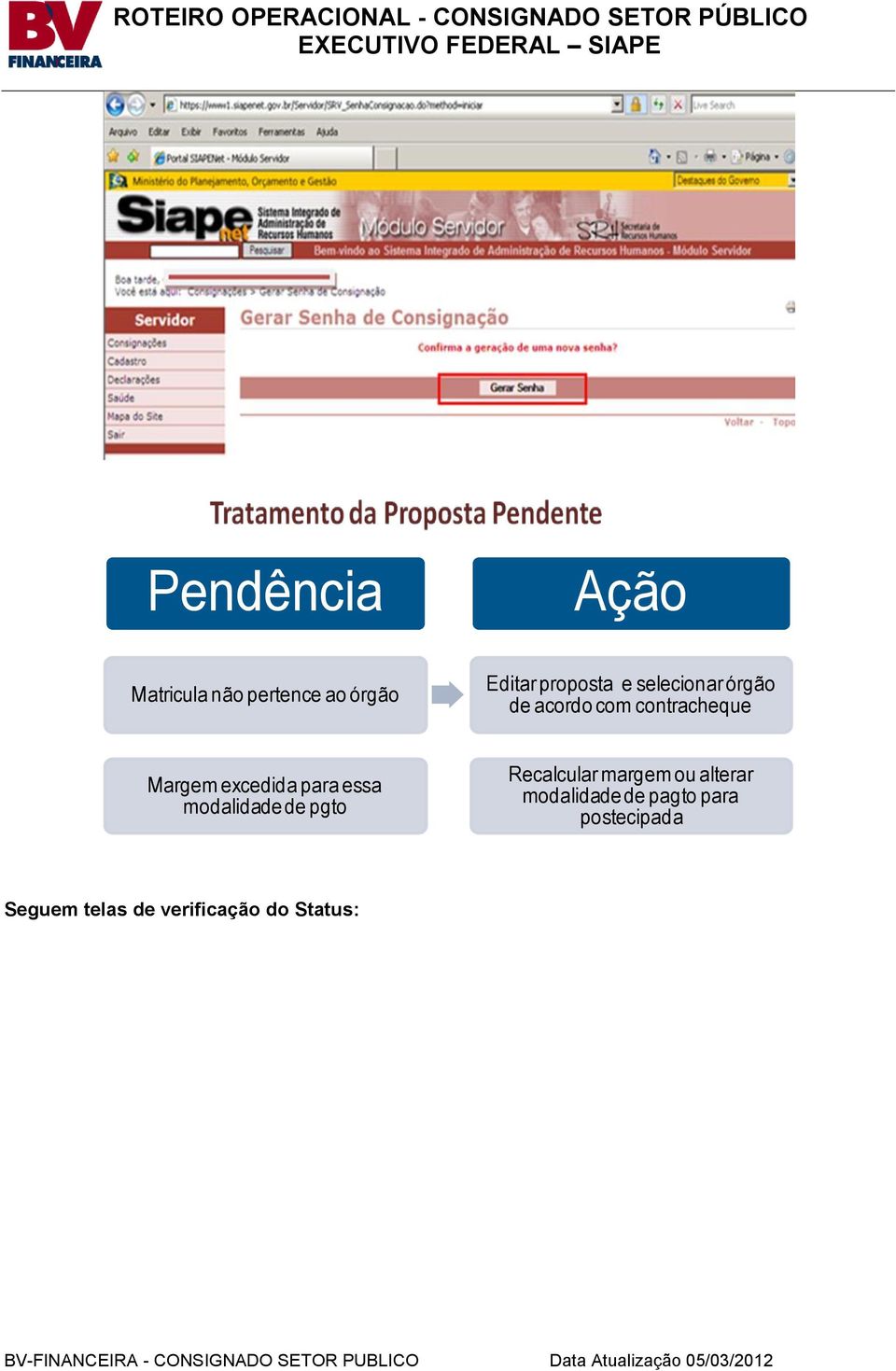 essa modalidade de pgto Recalcular margem ou alterar modalidade