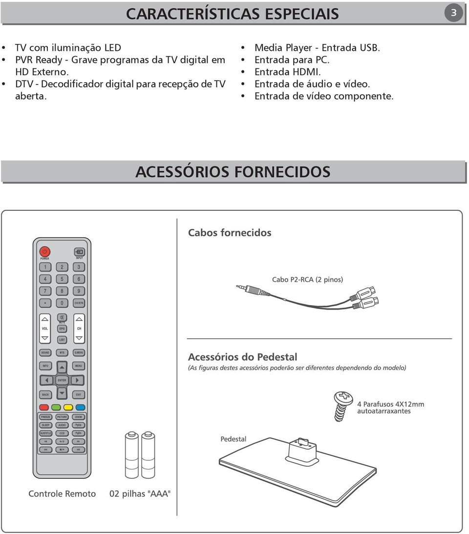 DTV - Decodificador digital para recepção de TV aberta.