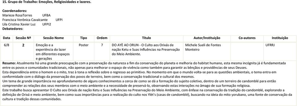 Michele Sueli de Fontes Monteiro Resumo: Atualmente há uma grande preocupação com a preservação da natureza a fim da conservação do planeta e melhoria do habitat humano, esta mesma incógnita já é