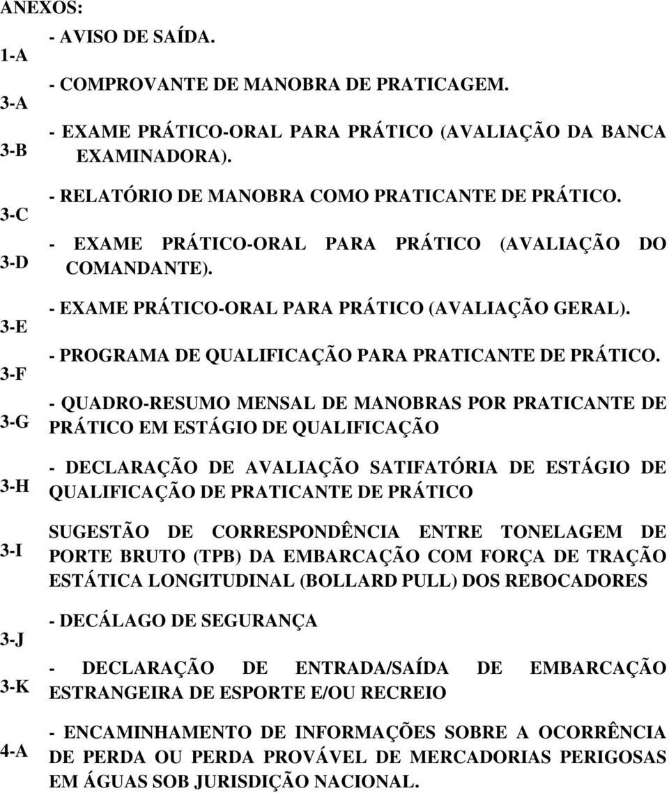 - EXAME PRÁTICO-ORAL PARA PRÁTICO (AVALIAÇÃO GERAL). - PROGRAMA DE QUALIFICAÇÃO PARA PRATICANTE DE PRÁTICO.