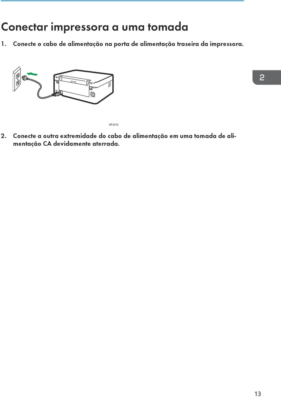 traseira da impressora. DPJ010 2.