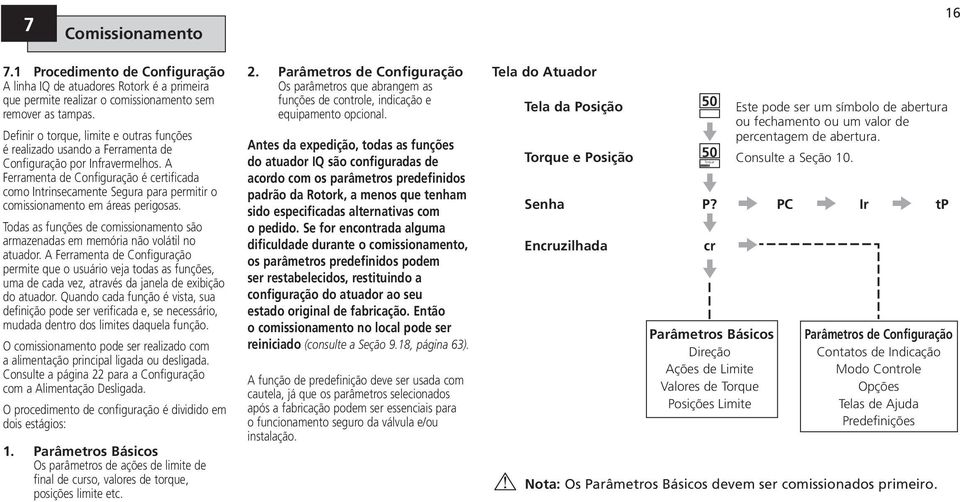 A Ferraenta de Configuração é certificada coo Intrinsecaente Segura para peritir o coissionaento e áreas perigosas. Todas as funções de coissionaento são arazenadas e eória não volátil no atuador.