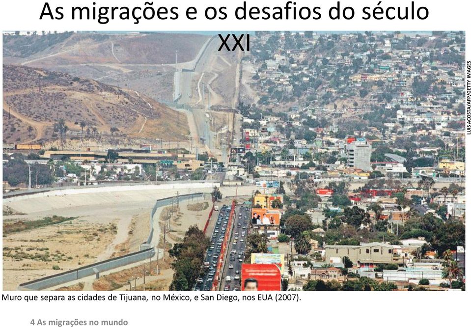 separa as cidades de Tijuana, no México, e