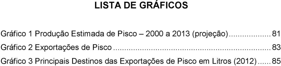 .. 81 Gráfico 2 Exportações de Pisco.
