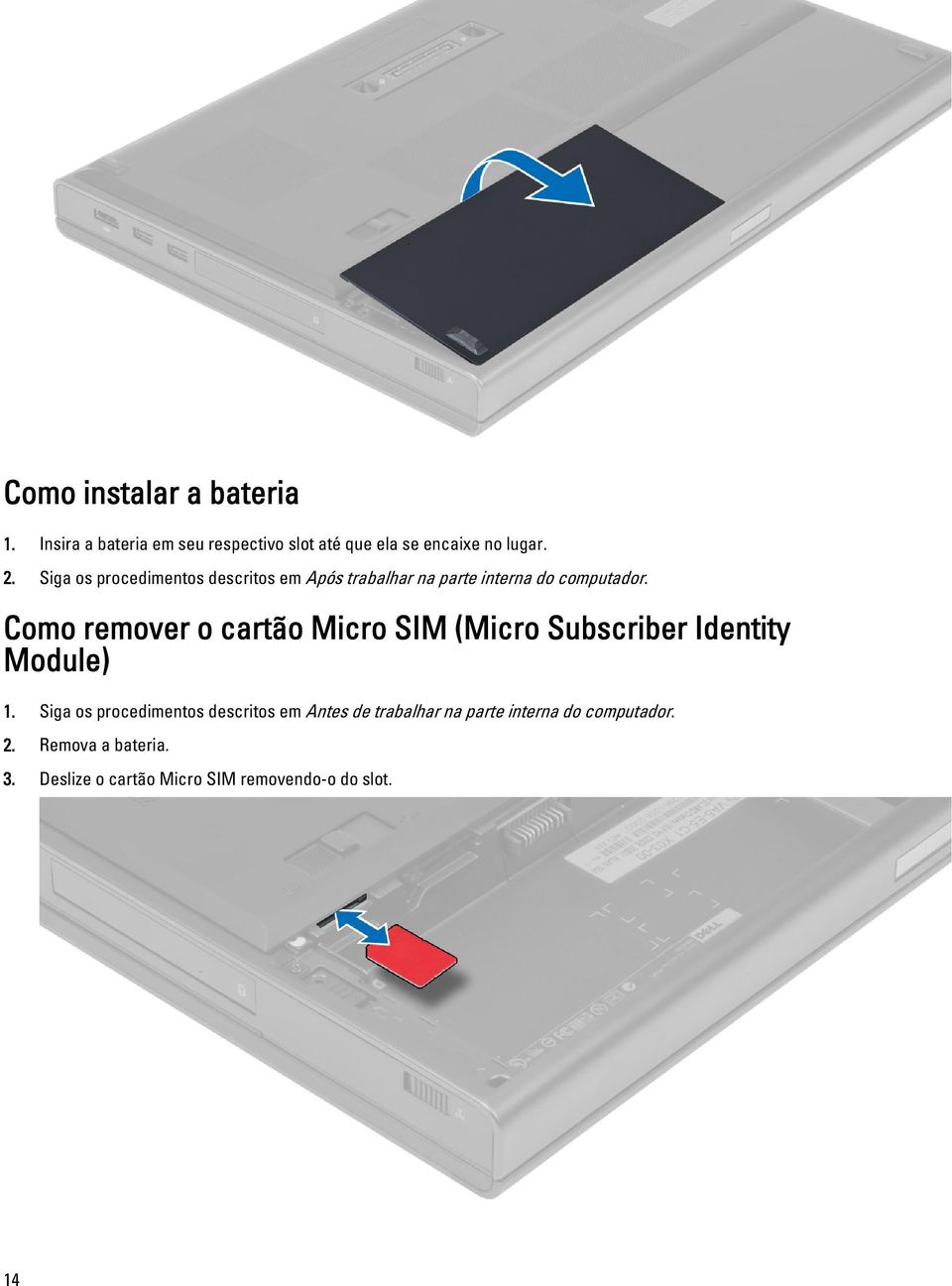 Como remover o cartão Micro SIM (Micro Subscriber Identity Module) 1.
