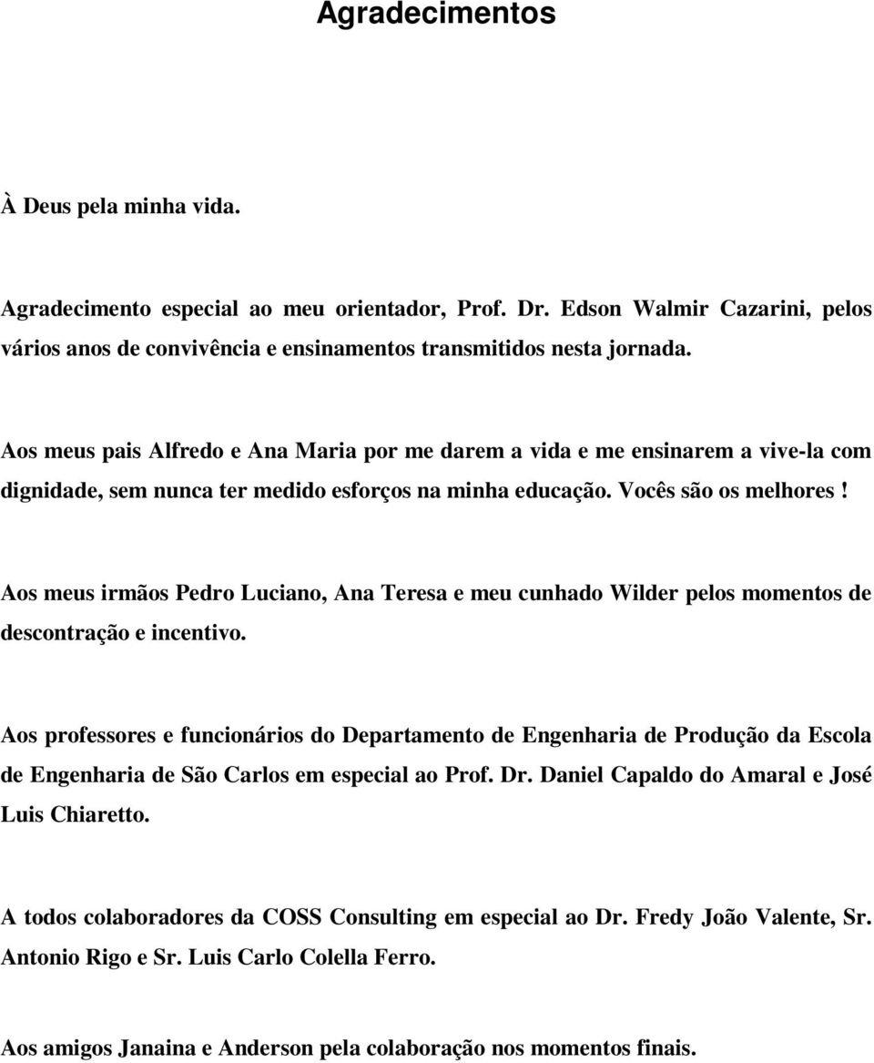 Aos meus irmãos Pedro Luciano, Ana Teresa e meu cunhado Wilder pelos momentos de descontração e incentivo.