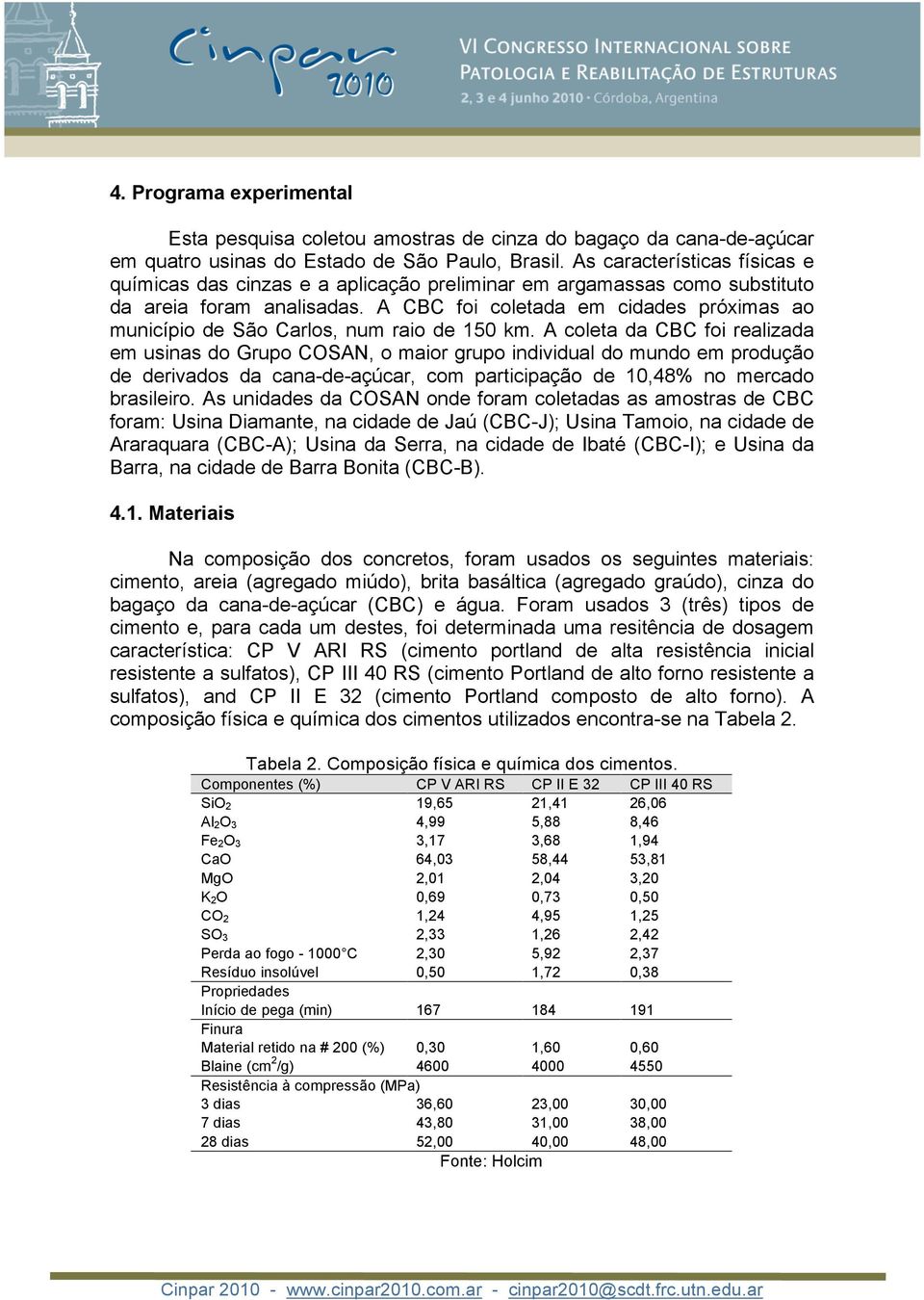 A CBC foi coletada em cidades próximas ao município de São Carlos, num raio de 150 km.