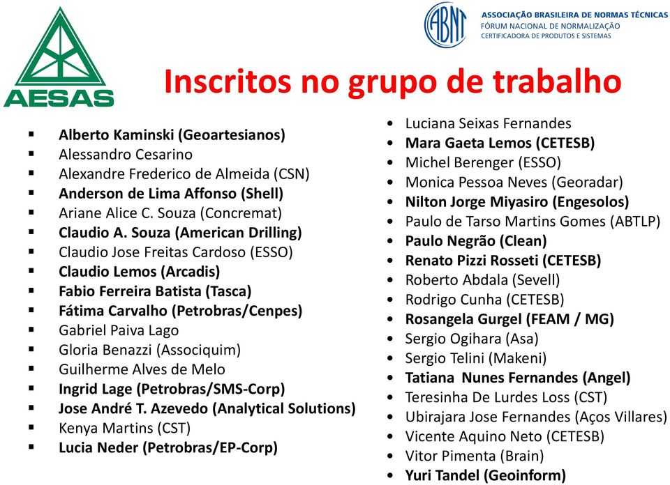 Guilherme Alves de Melo Ingrid Lage (Petrobras/SMS-Corp) Jose André T.