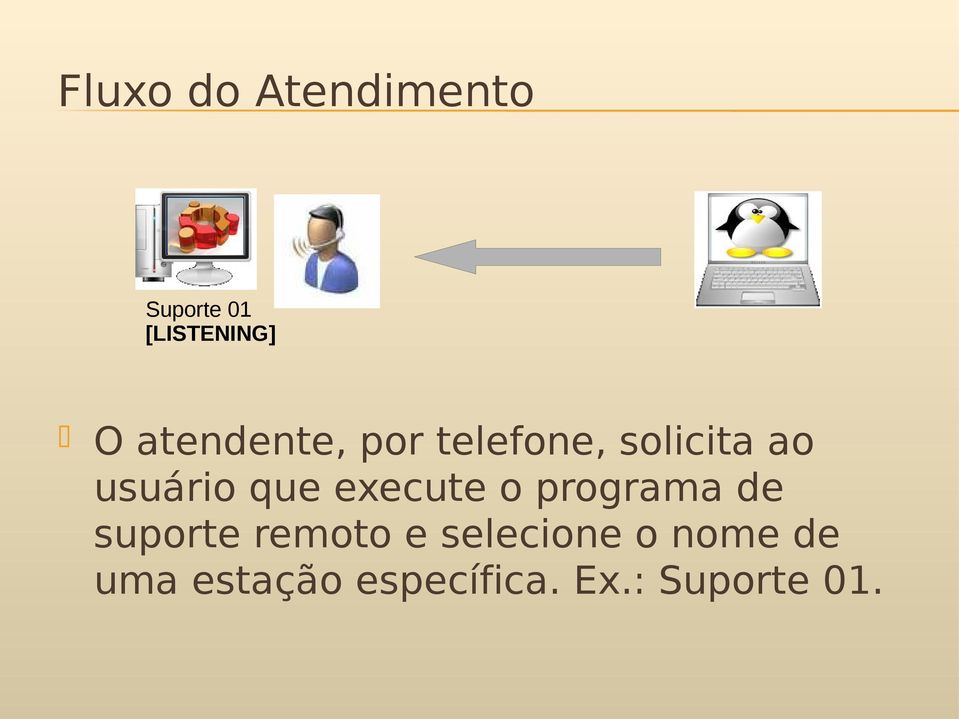 execute o programa de suporte remoto e selecione