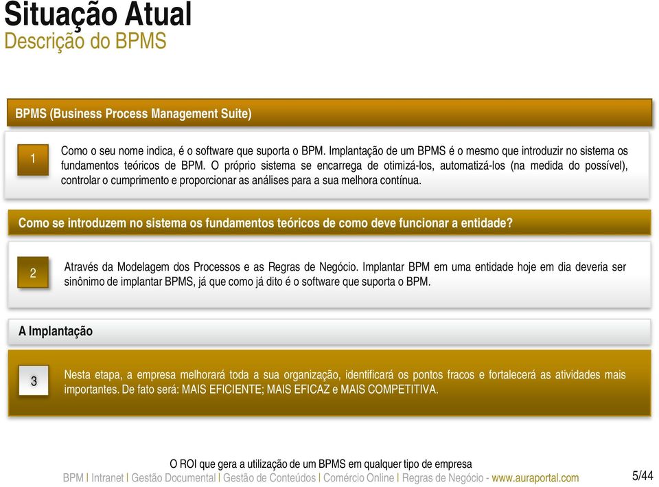 O próprio sistema se encarrega de otimizá-los, automatizá-los (na medida do possível), controlar o cumprimento e proporcionar as análises para a sua melhora contínua.