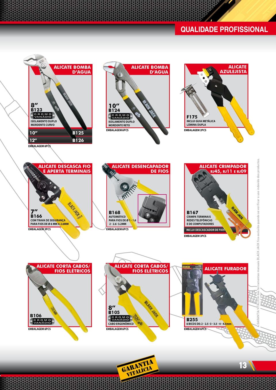 6mm Embalagem 3pcs alicate corta cabos/ fios elétricos b106 8 alicate desencapador de fios b168 automático para fios de Ø 1-1.6 2-2.6-3.