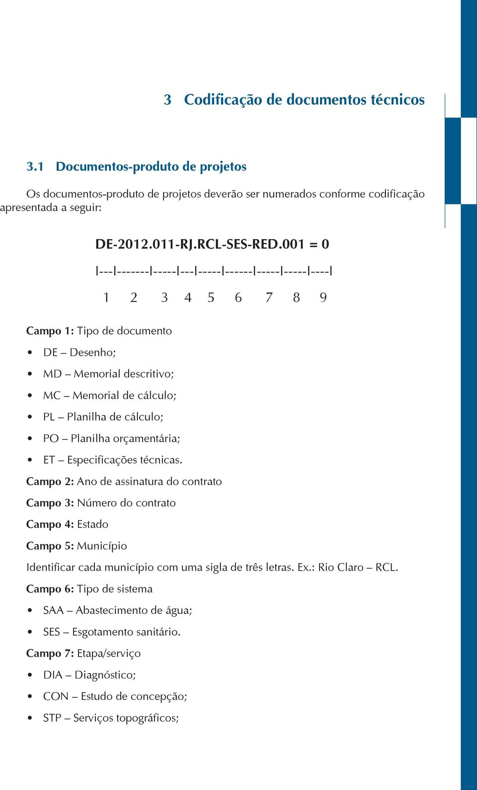 codificação apresentada a seguir: DE-2012.011-RJ.RCL-SES-RED.