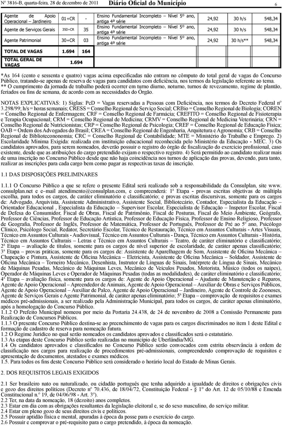 694 Ensino Fundamental Incompleto Nível 5º ano, antiga 4ª série Ensino Fundamental Incompleto Nível 5º ano, antiga 4ª série Ensino Fundamental Incompleto Nível 5º ano, antiga 4ª série 24,92 30 h/s