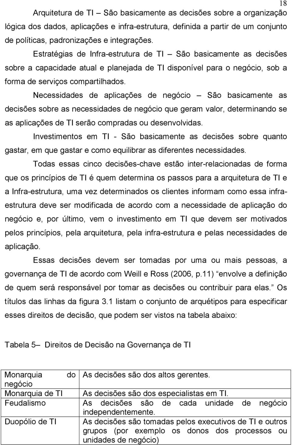 Necessidades de aplicações de negócio São basicamente as decisões sobre as necessidades de negócio que geram valor, determinando se as aplicações de TI serão compradas ou desenvolvidas.