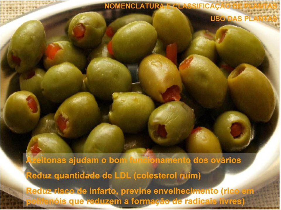 quantidade de LDL (colesterol ruim) Reduz risco de infarto,