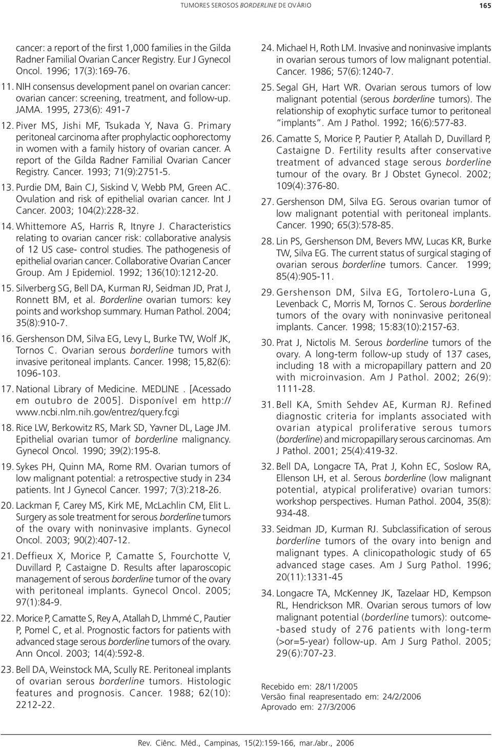 Primary peritoneal carcinoma after prophylactic oophorectomy in women with a family history of ovarian cancer. A report of the Gilda Radner Familial Ovarian Cancer Registry. Cancer. 1993; 71(9):2751-5.