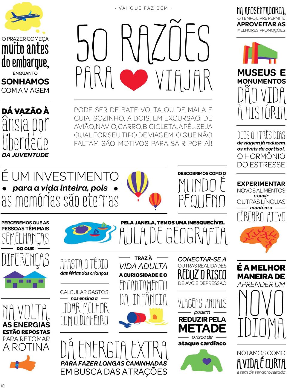 Sozinho, a dois, em excursão. De avião, navio, carro, bicicleta, a pé... Seja qual for seu tipo de viagem, o que não faltam são motivos para sair por aí!