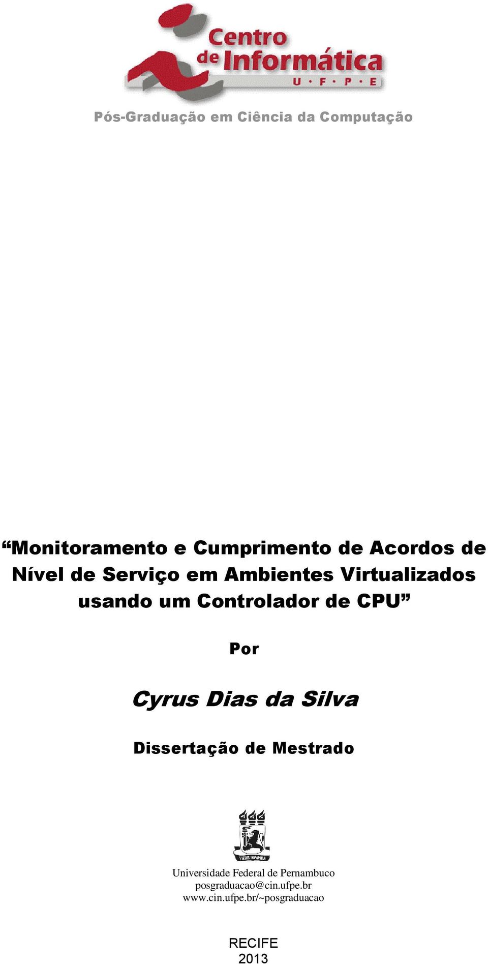 Controlador de CPU Por Cyrus Dias da Silva Dissertação de Mestrado