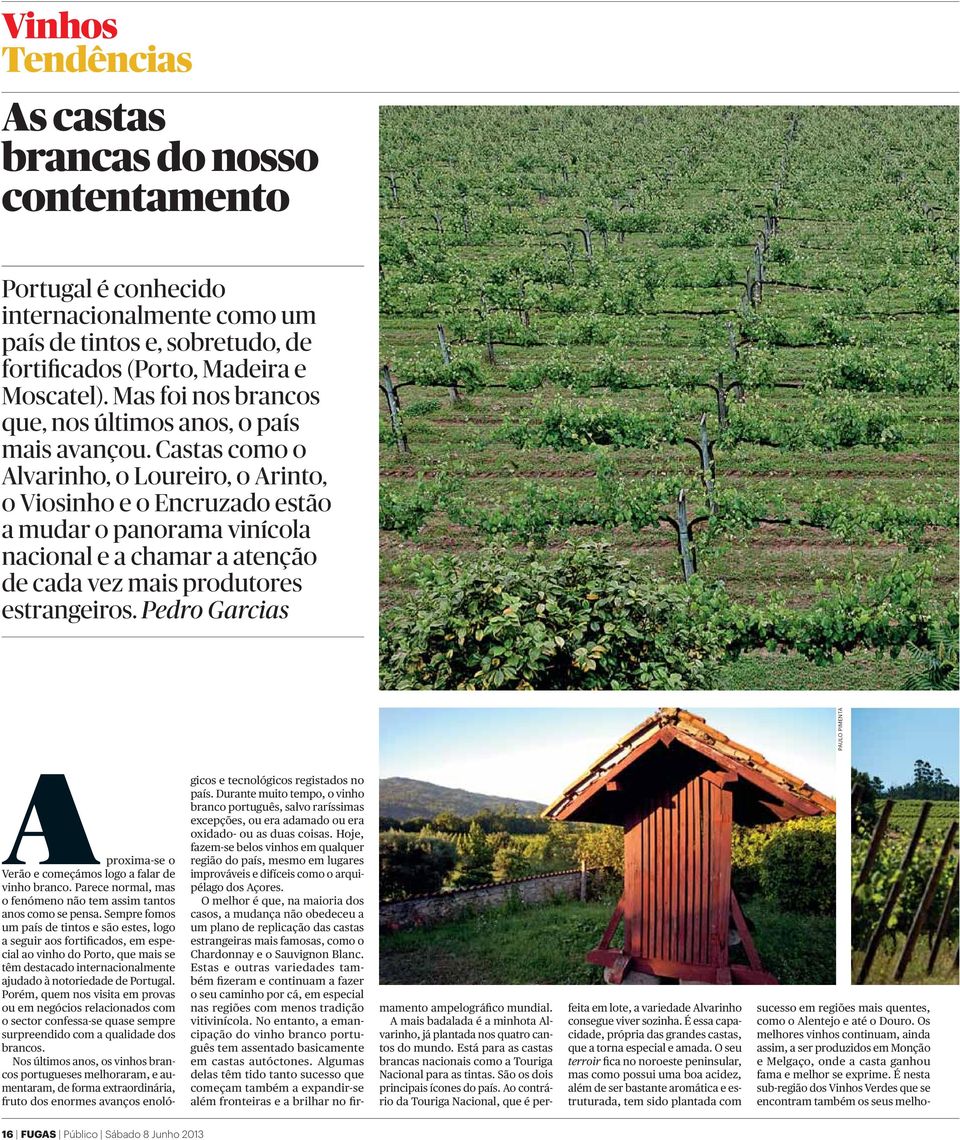 Castas como o Alvarinho, o Loureiro, o Arinto, o Viosinho e o Encruzado estão a mudar o panorama vinícola nacional e a chamar a atenção de cada vez mais produtores estrangeiros.