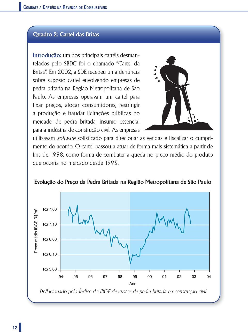 As empresas operavam um cartel para fixar preços, alocar consumidores, restringir a produção e fraudar licitações públicas no mercado de pedra britada, insumo essencial para a indústria de construção