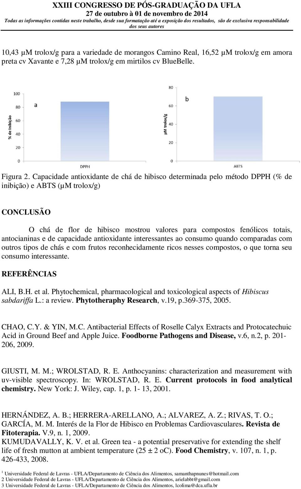 antocianinas e de capacidade antioxidante interessantes ao consumo quando comparadas com outros tipos de chás e com frutos reconhecidamente ricos nesses compostos, o que torna seu consumo