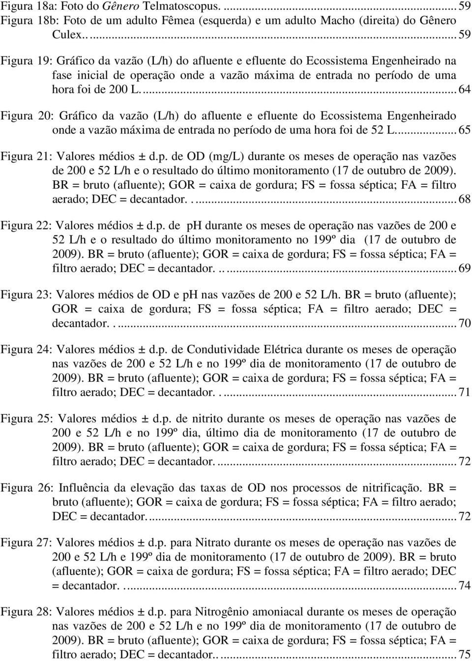 ... 64 Figura 20: Gráfico da vazão (L/h) do afluente e efluente do Ecossistema Engenheirado onde a vazão máxima de entrada no pe