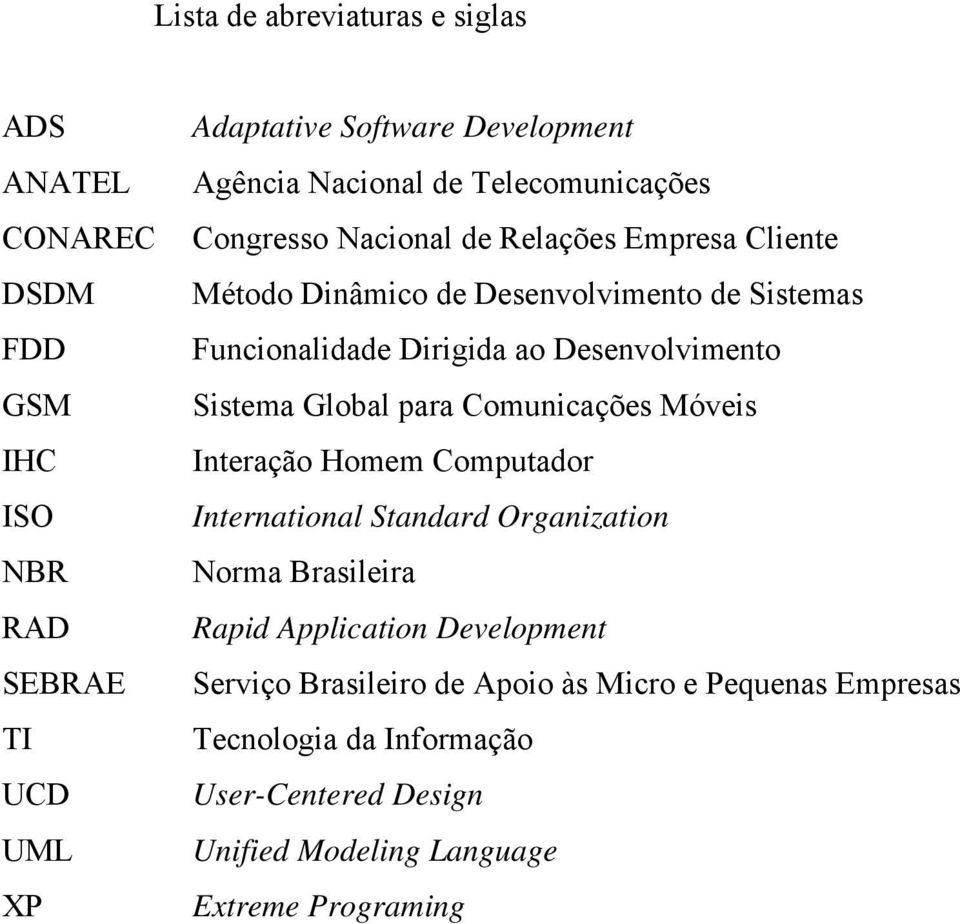 Desenvolvimento Sistema Global para Comunicações Móveis Interação Homem Computador International Standard Organization Norma Brasileira Rapid