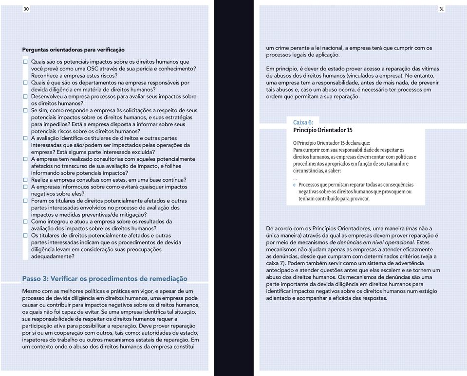 Desenvolveu a empresa processos para avaliar seus impactos sobre os direitos humanos?