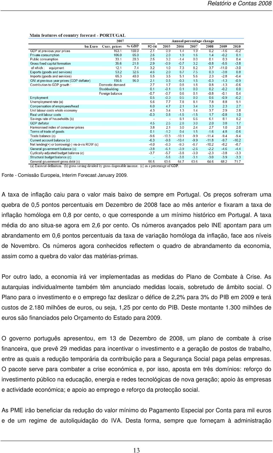 Portugal. A taxa média do ano situa-se agora em 2,6 por cento.