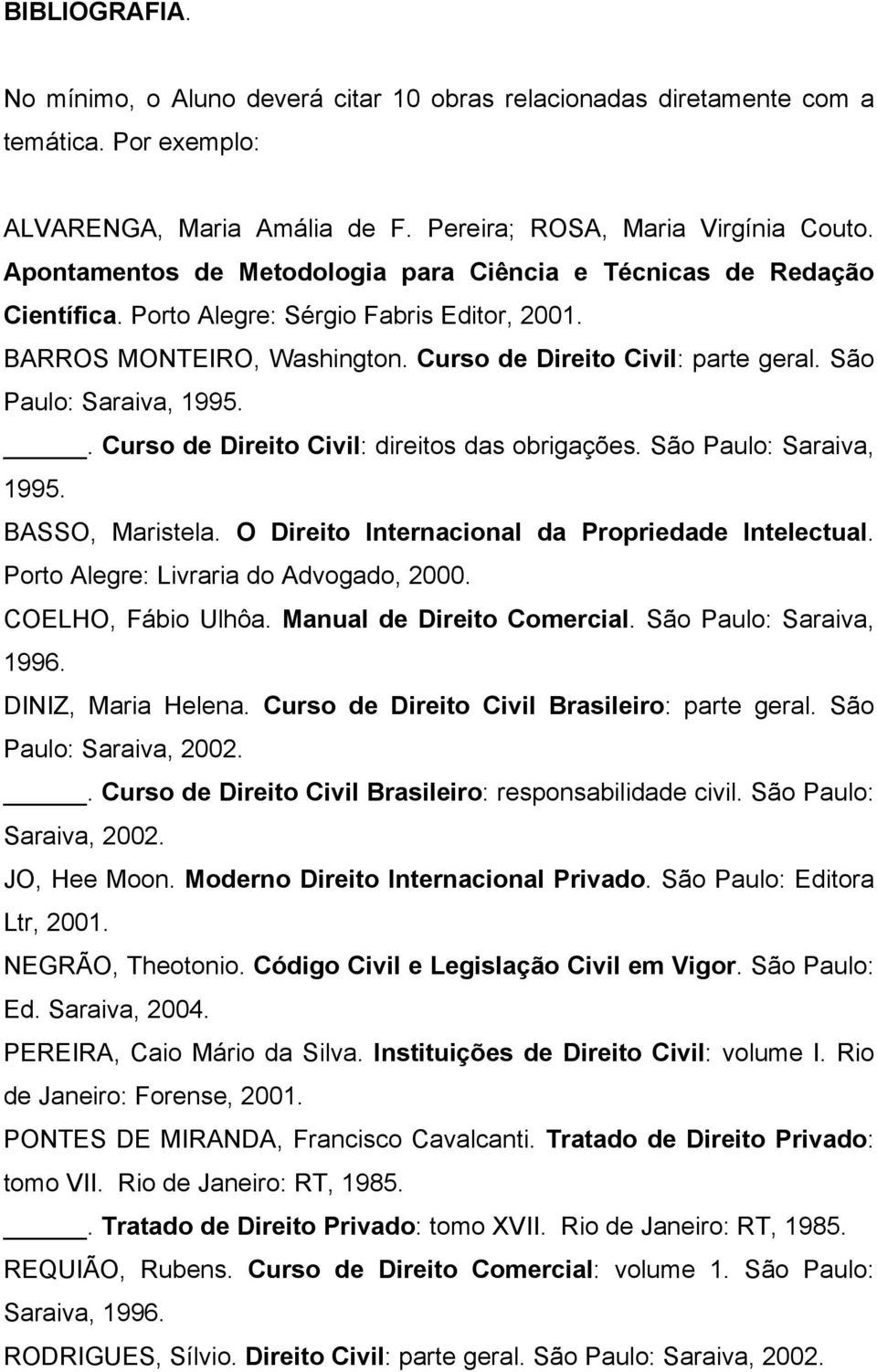 São Paulo: Saraiva, 1995.. Curso de Direito Civil: direitos das obrigações. São Paulo: Saraiva, 1995. BASSO, Maristela. O Direito Internacional da Propriedade Intelectual.
