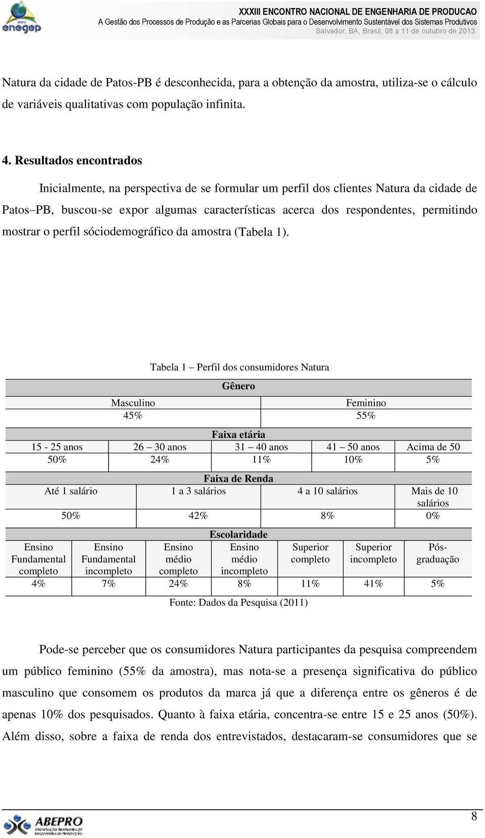 mostrar o perfil sóciodemográfico da amostra (Tabela 1).